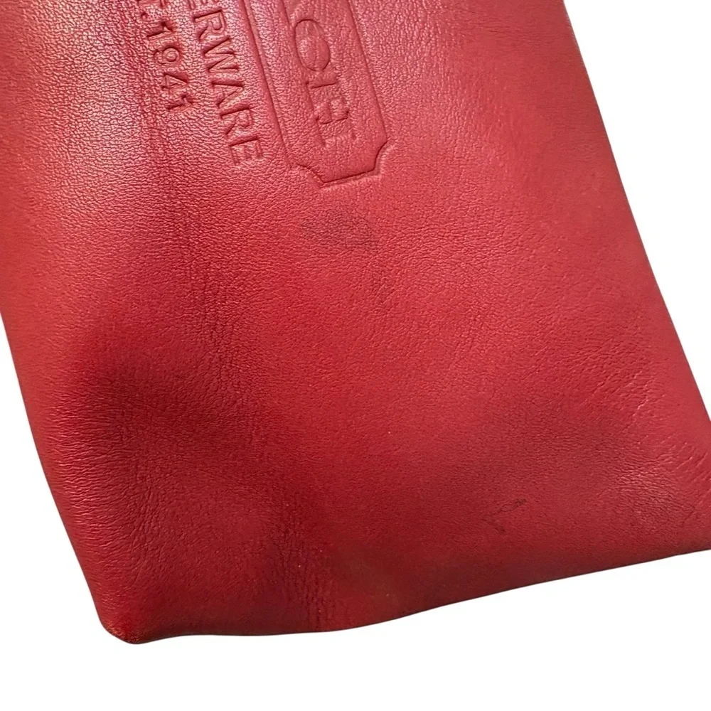 Coach vintage y2k logo mini bag red leather wristlet clutch